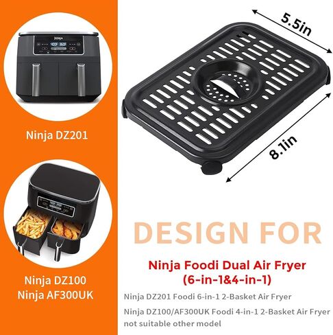 GXF AIR Fryer Grill Pan for Ninja Air Fryers ، 2 packs packs Air Air Fryer Plate Plate Plate Shortsists with Fludber foodi foodi DZ090 DZ201 DZ100 Air Fryer ، Safe Safe in Saudi Arabia