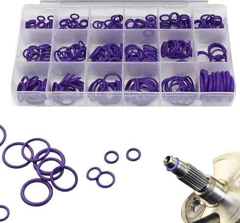 LEECHIO 270 PCS CAR CAR CONFICERING SEAL ، حشية مطاطية راقية عالية درجة الحرارة ، وأجزاء ضاغط تكييف الهواء إصلاح السيارات ، عالمي لمعظم السيارات (الأرجواني) in Kuwait