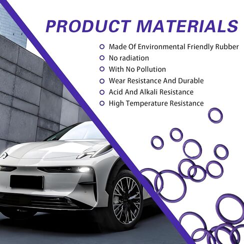 LEECHIO 270 PCS CAR CAR CONFICERING SEAL ، حشية مطاطية راقية عالية درجة الحرارة ، وأجزاء ضاغط تكييف الهواء إصلاح السيارات ، عالمي لمعظم السيارات (الأرجواني) in Kuwait