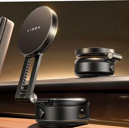 تركيب هاتف Lisen Electric Cuption Cup Mount ، مكنسة كهربائية كأس الشفط ، لصالح Magsafe Magnetic Section Mount 360 ° حاملي الهواتف المحمولة القابلة للتعديل لسيارتك لـ iPhone 16/15/14/13/12 in Kuwait