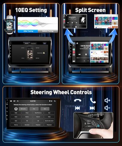 Android Radio for Toyota Tacoma 2005 2006 2007 2008 2009 2010 2011 2012 2013 2014 2015, 9 Inch Touch Screen Car Stereo with Wireless Carplay Android Auto/WiFi/GPS/SWC Backup Camera in Kuwait