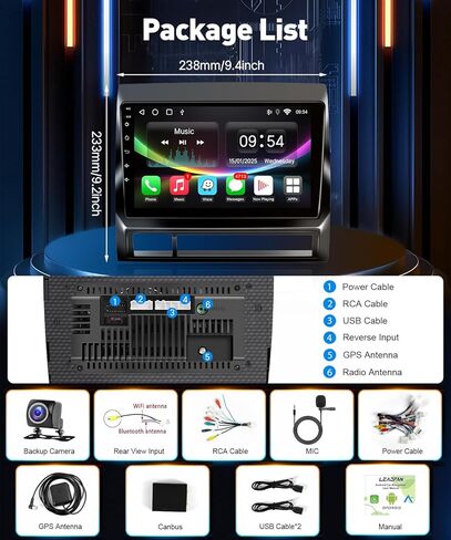 Android Radio for Toyota Tacoma 2005 2006 2007 2008 2009 2010 2011 2012 2013 2014 2015, 9 Inch Touch Screen Car Stereo with Wireless Carplay Android Auto/WiFi/GPS/SWC Backup Camera in Kuwait