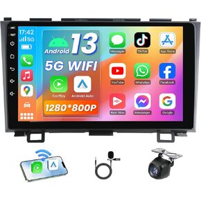ترقية ستيريو راديو سيارة للسيارة لـ Honda CRV 2007-2011: 9 بوصة 1280 * 800 HD IPS Touchscreen Unit Head Carplay Android Auto GPS Mavigation Bluetooth 5G WiFi WIFI Camera FM EQ HIFI in Kuwait
