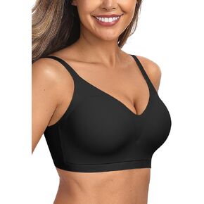 Oeak Womens مريحة دفع الدعم اللاسلكي Bras ورفع Brassiere v الرقبة تغطية كاملة كل يوم in Kuwait