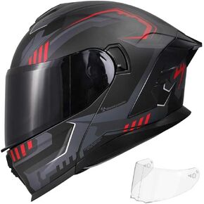 خوذة دراجة نارية ، دراجة نارية مزدوجة القناع ، تقلب خوذة الوجه الكاملة للوجه JR-815 ، خوذة دراجة نارية معتمدة من DOT مع قردين للبالغين نساء in Kuwait