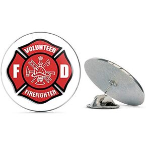 Red Volunteer Firefighter Maltese Cross (fire Fighter Fireman) Metal 0.75" Lapel Hat Pin Tie Tack Pinback in Saudi Arabia