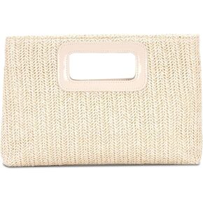 GOKTOW Straw Clutch Top Handbags Raffia Bag Purse Woven Tote CrossBag for Women Beach Summer Travel With Chain 2025 in Kuwait