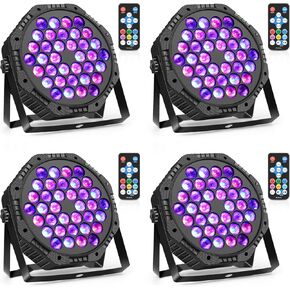أضواء المسرح 2 حزمة 36 LED Par Light حبالي RGB DJ Party Uplights مع تنشيط الصوت والتحكم DMX للديسكو، الزفاف، النادي، عيد الميلاد، إضاءة مسرح عيد الميلاد in Kuwait