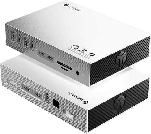 Yottamaster 40Gbps USB C Docking Station with Dual-Bay 4TB M.2 NVMe+SATA SSD Enclosure Adapter Compatible with Thunderbolt 3, Support 8K@60Hz DP, PD60W, Ethernet, 4 USB Ports, Audio [DS05-Diskless] in Saudi Arabia