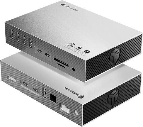 Yottamaster 40Gbps USB C Docking Station with Dual-Bay 4TB M.2 NVMe+SATA SSD Enclosure Adapter Compatible with Thunderbolt 3, Support 8K@60Hz DP, PD60W, Ethernet, 4 USB Ports, Audio [DS05-Diskless] in Kuwait
