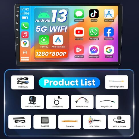 ترقية ستيريو راديو سيارة للسيارة لـ Honda CRV 2007-2011: 9 بوصة 1280 * 800 HD IPS Touchscreen Unit Head Carplay Android Auto GPS Mavigation Bluetooth 5G WiFi WIFI Camera FM EQ HIFI in Kuwait