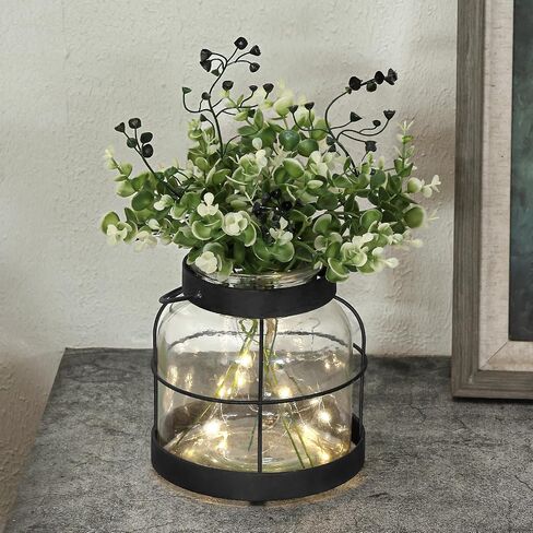 Vintage Glass Farmhouse Vase Rustic Lantern Decor with Plants Flowers Lights Retro Style Vases for Home Decor Floral Arrangement Hostess Gift in Saudi Arabia