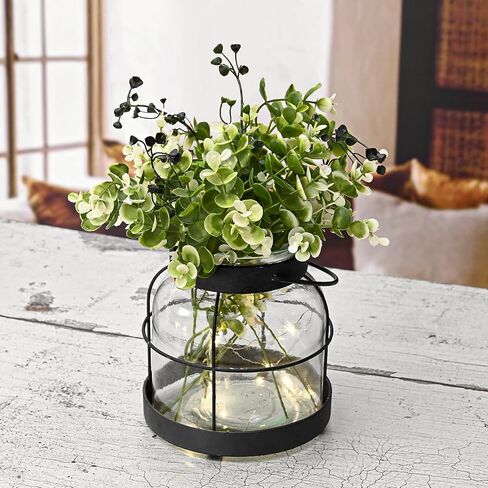 Vintage Glass Farmhouse Vase Rustic Lantern Decor with Plants Flowers Lights Retro Style Vases for Home Decor Floral Arrangement Hostess Gift in Saudi Arabia