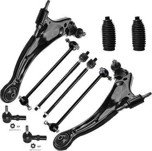 Detroit Axle - Front End 10pc Suspension Kit for 1998-2003 Toyota Sienna 2 Lower Control Arms w/Ball Joints 4 Tie Rods 2 Sway Bars 2 Boots w/Bellows & Locking C-Clamps 1999 2000 2001 2002 Replacement in Saudi Arabia