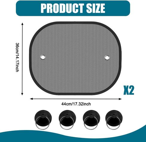 2PCS Car Window Shades, Car Window Sun Blocker, Window Shade for Baby in Vehicle with Suction Cups, Universal Glare and UV Rays Protection Auto Accessories Fit Baby, Adults and Pets (30*50cm) in Kuwait