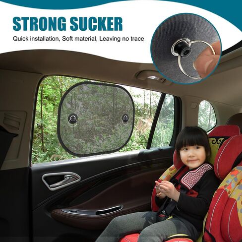 2PCS Car Window Shades, Car Window Sun Blocker, Window Shade for Baby in Vehicle with Suction Cups, Universal Glare and UV Rays Protection Auto Accessories Fit Baby, Adults and Pets (30*50cm) in Kuwait