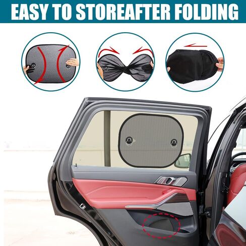 2PCS Car Window Shades, Car Window Sun Blocker, Window Shade for Baby in Vehicle with Suction Cups, Universal Glare and UV Rays Protection Auto Accessories Fit Baby, Adults and Pets (30*50cm) in Kuwait