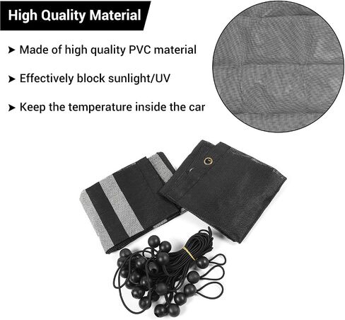 Hoolcar Front & Rear Sun Shade Mesh for Jeep Wrangler JK Unlimited (2007-2017) 4 Doors - American Flag Sunshade Screen JKU Top Cover UV Blocker, US Flag in Saudi Arabia