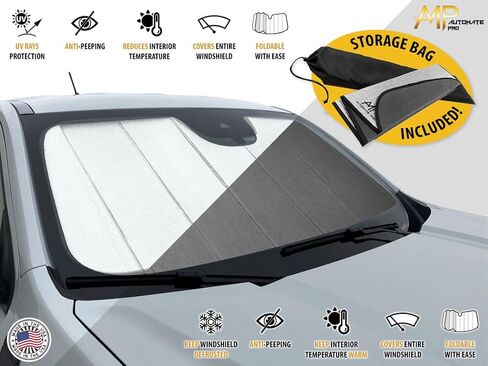 مخصص مناسبة الزجاج الأمامي Sunshade القابلة للطي لعام 2025 تويوتا كراون سيشا سيارات الدفع الرباعي ، مضغوط الظل أشعة الشمس الظل أشعة الأشعة فوق البنفسجية واقي القابل للطي (مصنوعة في الولايات المتحدة) in Saudi Arabia