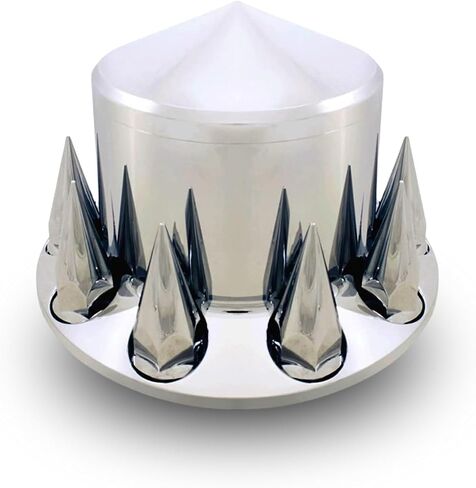 TORQUE Rear Axle Wheel Cover 33mm Spike Screw-on Lug Nut Cover for Semi Truck (Chrome Plated ABS Plastic) (Universal Fit) (TR133-TWCR) in Saudi Arabia