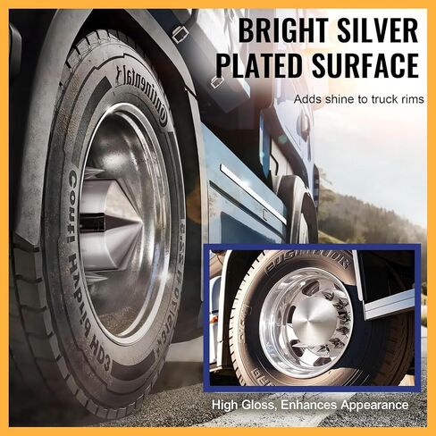 TORQUE Rear Axle Wheel Cover 33mm Spike Screw-on Lug Nut Cover for Semi Truck (Chrome Plated ABS Plastic) (Universal Fit) (TR133-TWCR) in Saudi Arabia