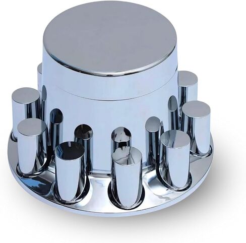TORQUE Rear Axle Wheel Cover 33mm Spike Screw-on Lug Nut Cover for Semi Truck (Chrome Plated ABS Plastic) (Universal Fit) (TR133-TWCR) in Saudi Arabia