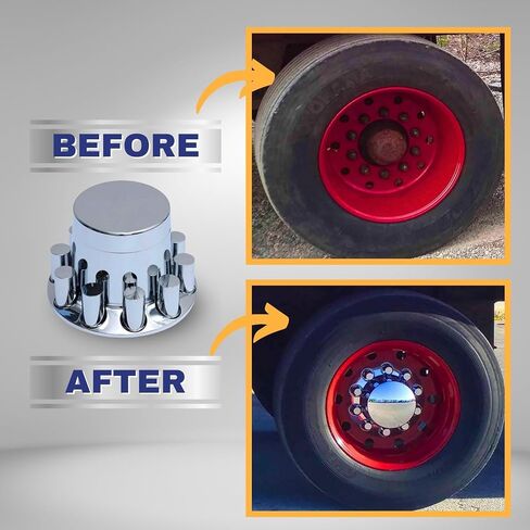 TORQUE Rear Axle Wheel Cover 33mm Spike Screw-on Lug Nut Cover for Semi Truck (Chrome Plated ABS Plastic) (Universal Fit) (TR133-TWCR) in Saudi Arabia