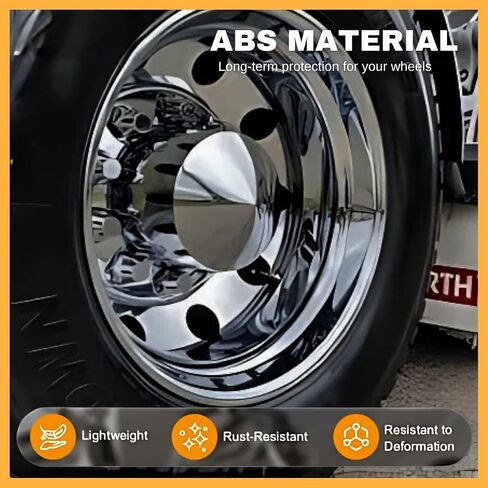 TORQUE Rear Axle Wheel Cover 33mm Spike Screw-on Lug Nut Cover for Semi Truck (Chrome Plated ABS Plastic) (Universal Fit) (TR133-TWCR) in Saudi Arabia