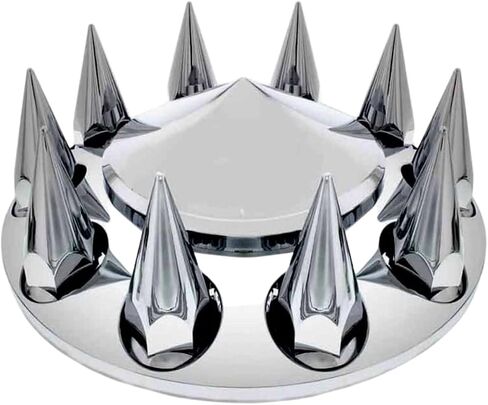 TORQUE Rear Axle Wheel Cover 33mm Spike Screw-on Lug Nut Cover for Semi Truck (Chrome Plated ABS Plastic) (Universal Fit) (TR133-TWCR) in Saudi Arabia