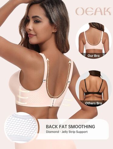 Oeak Womens مريحة دفع الدعم اللاسلكي Bras ورفع Brassiere v الرقبة تغطية كاملة كل يوم in Kuwait