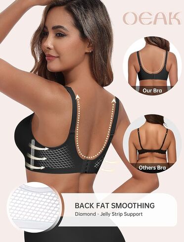 Oeak Womens مريحة دفع الدعم اللاسلكي Bras ورفع Brassiere v الرقبة تغطية كاملة كل يوم in Kuwait