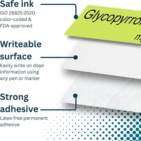 Antibiotic Medical/Syringe Labels - Box of 800 Labels on roll (1" core) in Box. Printed in Australia by Specialist Medical Printer. Latex-Free Adhesive. 40mm x 12mm (Approx 1.5" x .5") in Kuwait