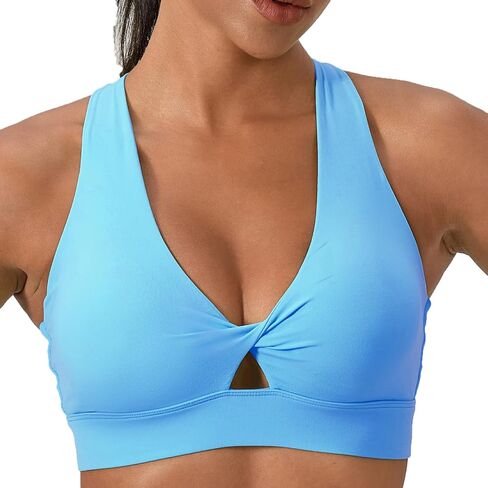 الصيبة النسائية التأثير الرياضي حمالات الصدر تنفس الرطوبة الفتل المبطنة أكواب مبطنة Cross Back Sports Bra - V Deck Bra for Women in Saudi Arabia
