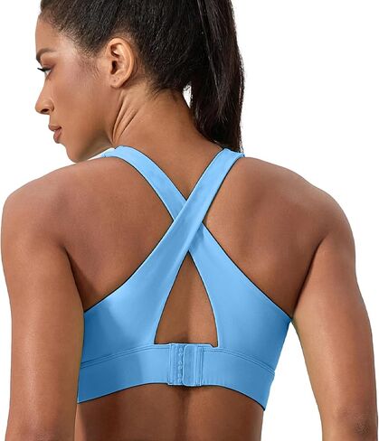 الصيبة النسائية التأثير الرياضي حمالات الصدر تنفس الرطوبة الفتل المبطنة أكواب مبطنة Cross Back Sports Bra - V Deck Bra for Women in Saudi Arabia