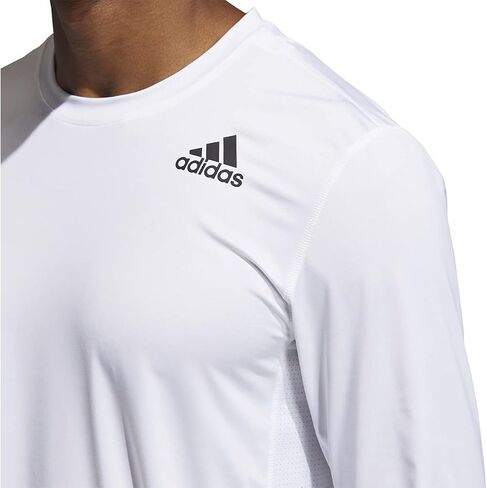 Adidas Men's Techfit 3 Stripes Top Long Sleeve Top in Kuwait