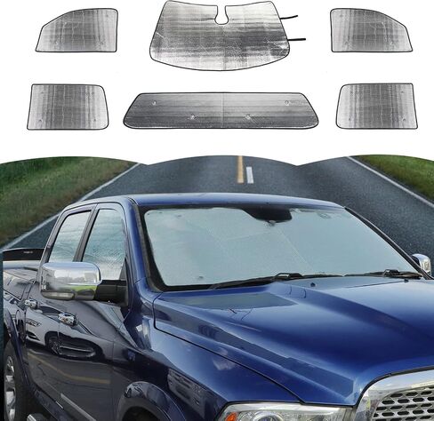 Windshield Sunshade Sun Shade Heat Shield Window Sun Visor Mat for Dodge RAM 2018 2019 2020 2021 2022 2023,6PCS in Saudi Arabia