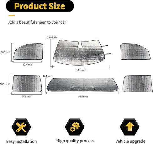 Windshield Sunshade Sun Shade Heat Shield Window Sun Visor Mat for Dodge RAM 2018 2019 2020 2021 2022 2023,6PCS in Saudi Arabia