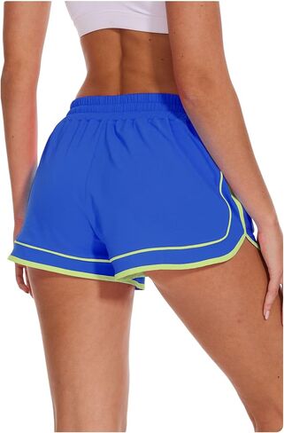 Meivso Womens Color Block Running Dolphin Shorts 3 '' 'Quick Dry Prockutic Athletic Short with Zipper Mobilets Liner in Kuwait