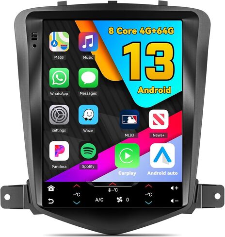 [2+64G Android 13] Car Radio Stereo for Chevrolet Chevy Cruze J300 2009-2014 with Wireless CarPlay&Android Auto/Mirror Link, 9.7 Inch Bluetooth Touch Screen FM/RDS GPS Navi WiFi SWC,Backup Camera+MIC in Saudi Arabia