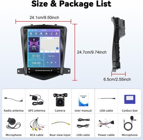 [2+64G Android 13] Car Radio Stereo for Chevrolet Chevy Cruze J300 2009-2014 with Wireless CarPlay&Android Auto/Mirror Link, 9.7 Inch Bluetooth Touch Screen FM/RDS GPS Navi WiFi SWC,Backup Camera+MIC in Saudi Arabia