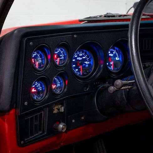 GlowShift 6-Gauge Diesel Swap Cluster Package Fits Chevy C10 1973-1987 - Black 7 Color Speedometer, Diesel Tach, Oil Pressure, Water Coolant Temp, Fuel Level & Volt Gauges - Direct Fit Dash Panel Pod in Saudi Arabia