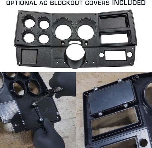 GlowShift 6-Gauge Diesel Swap Cluster Package Fits Chevy C10 1973-1987 - Black 7 Color Speedometer, Diesel Tach, Oil Pressure, Water Coolant Temp, Fuel Level & Volt Gauges - Direct Fit Dash Panel Pod in Saudi Arabia