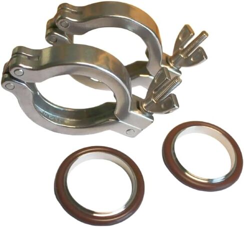 KF50 Stainless Steel 304 Clamp with Centering Ring, 2pcs | Stainless Steel 304 Centering Ring, Viton O-ring, Quick Clamps in Saudi Arabia