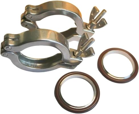 KF50 Stainless Steel 304 Clamp with Centering Ring, 2pcs | Stainless Steel 304 Centering Ring, Viton O-ring, Quick Clamps in Saudi Arabia