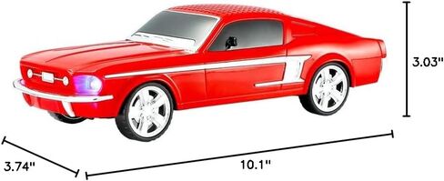 مكبر صوت QFX Bluetooth 1965 Retro Car Replica، مكبرات صوت 3 بوصة، وصلة بدون استخدام اليدين، ميكروفون مدمج، راديو FM ومصابيح LED للحفلات، أسود - BT-1965-BLK in Kuwait