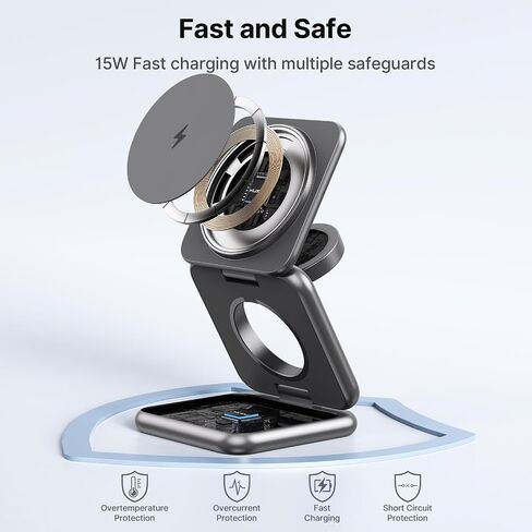 الشاحن اللاسلكي لسامسونج ، سبيكة الزنك قابلة للطي 3 في 1 محطة شحن لاسلكية لـ Samsung Galaxy S25 Ultra S24 S23 S22 Note Z Flip/Buds ، شاحن سريع لـ Galaxy Watch Ultra 7 6 5 4 in Saudi Arabia