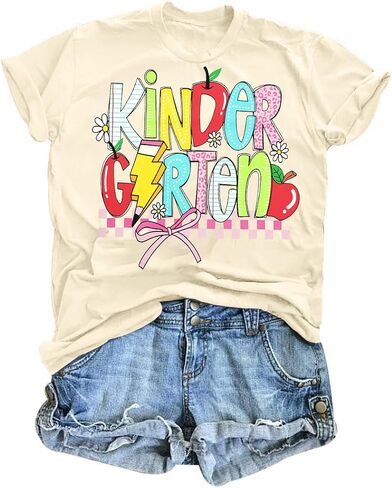 Teacher Shirts for Women: Kindergarten Preschool Teacher Pencil T-Shirt Funny Teacher Graphic Tees Back to School Tshirt in Saudi Arabia