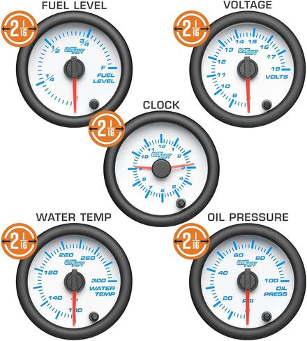 GlowShift 7-Gauge Cluster Package Compatible with Chevy C10 1967-1972 - White 7 Color Speedometer, Tach, Oil Pressure, Water Temp, Fuel Level, Clock & Volt Gauges - Direct Fit Dashboard Panel Pod in Saudi Arabia