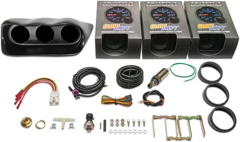 GlowShift Gauge Package Compatible with Subaru Impreza WRX STI 2002-2007 - Tinted 7 Color 30 PSI Boost/Vacuum, 100 PSI Oil Pressure & Narrowband Air/Fuel Gauges - Fiberglass Triple Dashboard Pod in Saudi Arabia