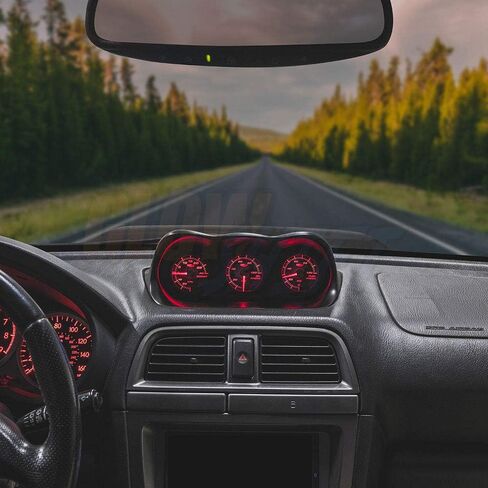 GlowShift Gauge Package Compatible with Subaru Impreza WRX STI 2002-2007 - Tinted 7 Color 30 PSI Boost/Vacuum, 100 PSI Oil Pressure & Narrowband Air/Fuel Gauges - Fiberglass Triple Dashboard Pod in Saudi Arabia